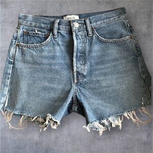 Agolde Distressed Blue Jean Shorts